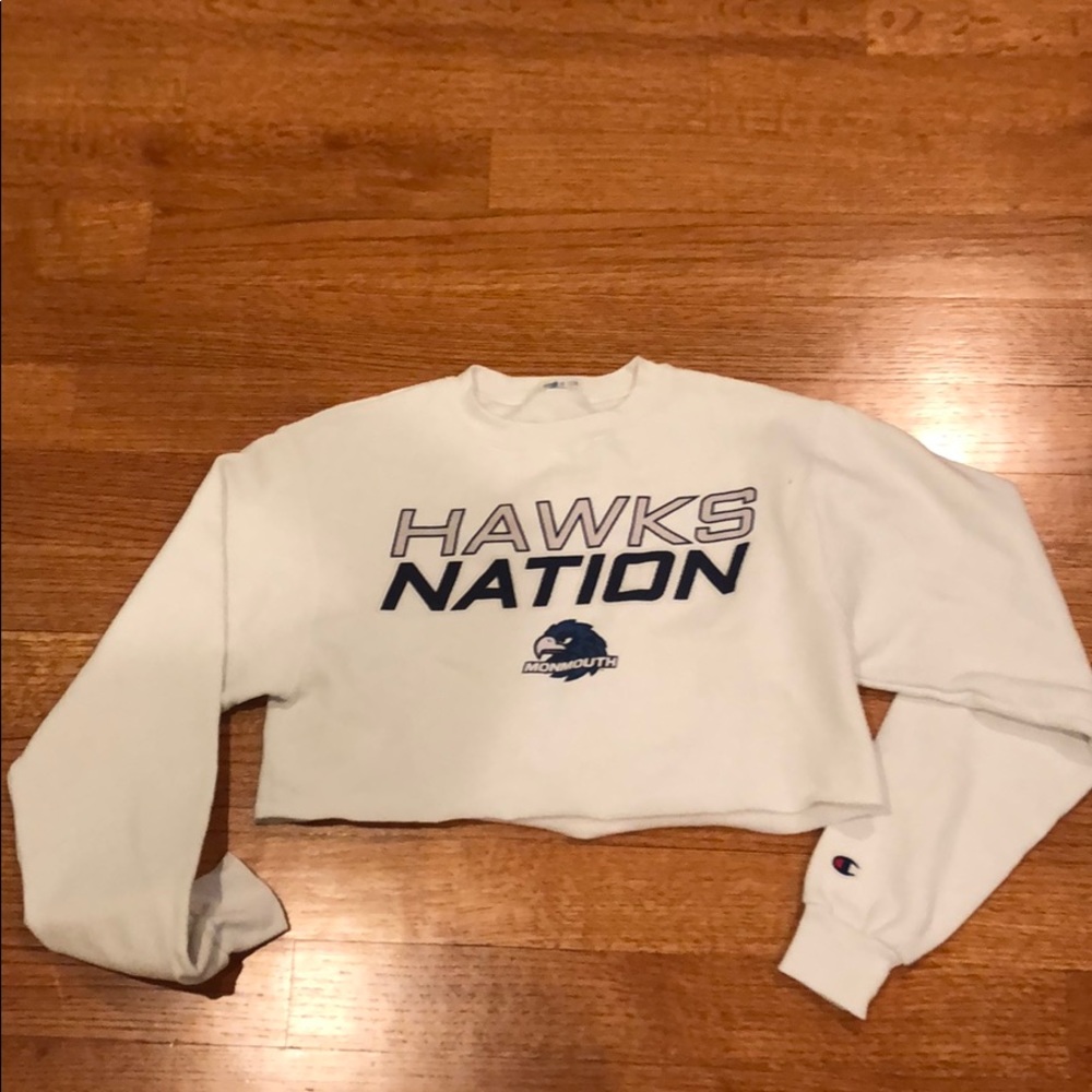 Cropped champion Monmouth University crewneck